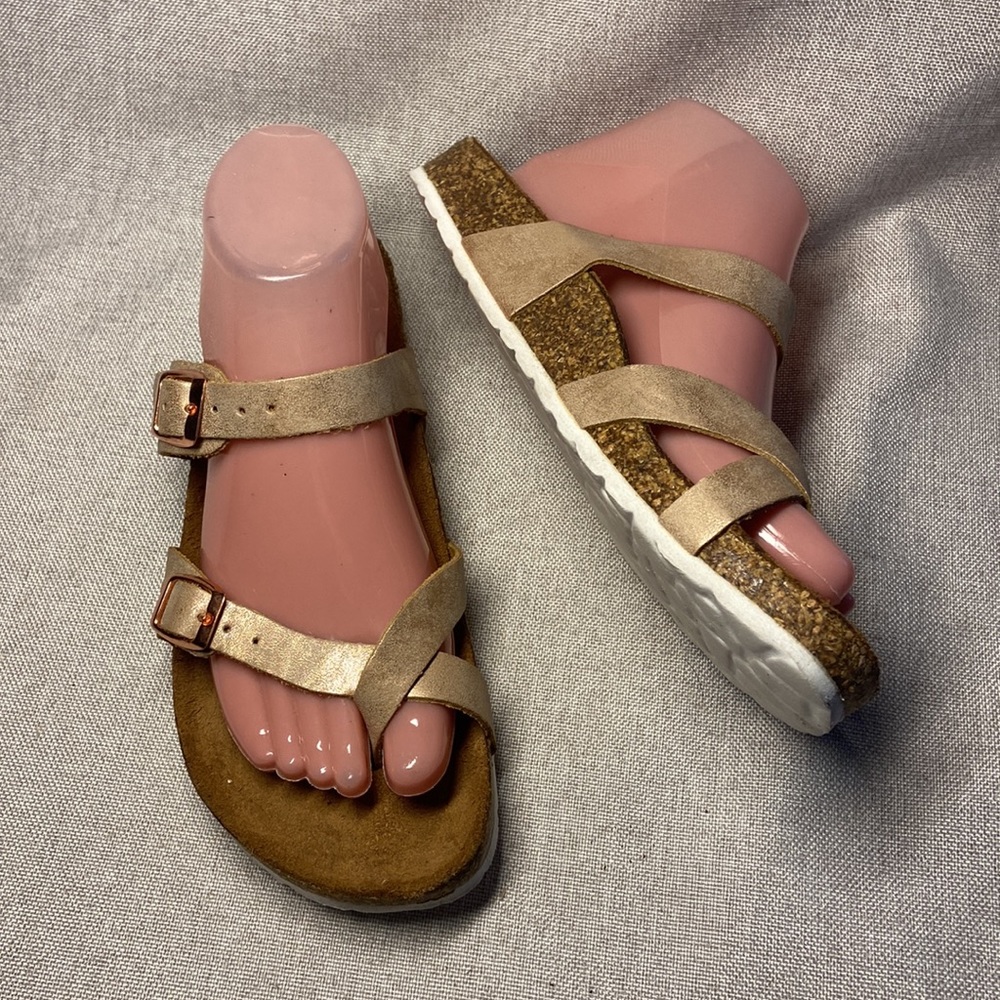 A Giannetti Synthetic Leather Mules Sandal Cork Footbed. Size 8,5 - Picture 2 of 8